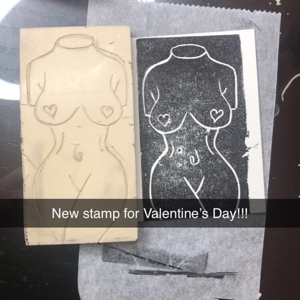 Female body silhouette with hearts ♥️